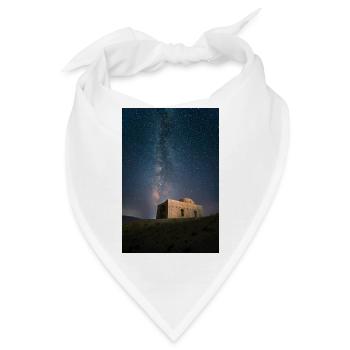Milchstraße über Ruinen Nachtlandschaft - Bandana - Weiß - Vorne