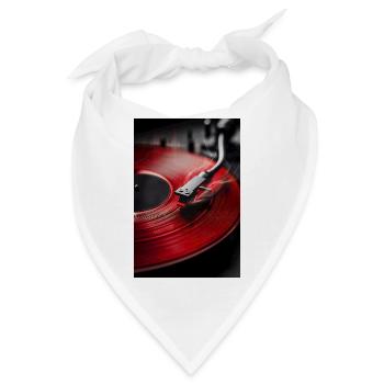 Karmesinrote Vinylrille - Bandana - Weiß - Vorne