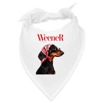 Weener Dackel mit Bandana und Brille - Bandana - Weiß - Vorne