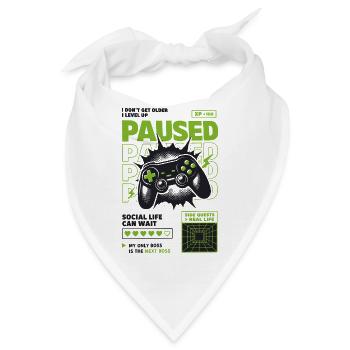 Paused Player XP Gaming Design - Bandana - Weiß - Vorne