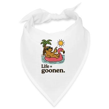 Sonnenbad Hund auf Flamingo-Float - Bandana - Weiß - Vorne
