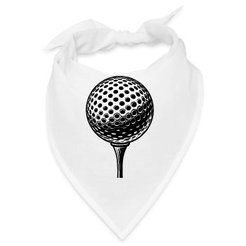 Golfball auf Abschlag - Bandana - Weiß - Vorne