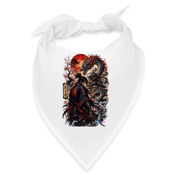 Drachenkrieger am Tsukimi-Schrein - Bandana - Weiß - Vorne