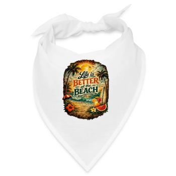 Leben ist besser am Strand - Bandana - Weiß - Vorne