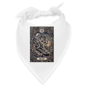 Tod auf Skateboard-Tarot-Skelett - Bandana - Weiß - Vorne