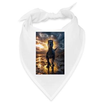 Dino am Sunset Shore - Bandana - Weiß - Vorne