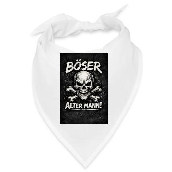 Böser Alter Mann Skull - Bandana - Weiß - Vorne