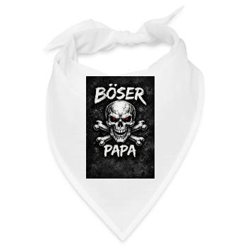 Böser Papa Schädel mit Knochen - Bandana - Weiß - Vorne