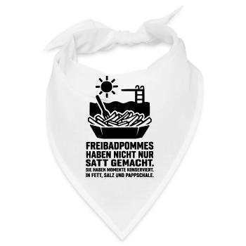 freibad pommes kult - Bandana - Weiß - Vorne