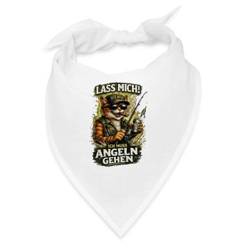 Lass Mich! ích muss Angeln gehen Katzenmotiv - Bandana - Weiß - Vorne