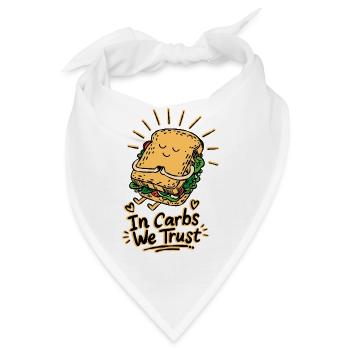 Bei Kohlenhydraten vertrauen wir Sandwich Doodle - Bandana - Weiß - Vorne