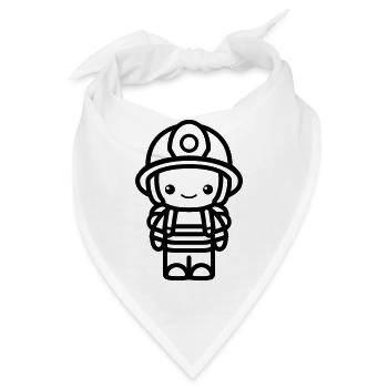 Feuerwehrmann - Bandana - Weiß - Vorne