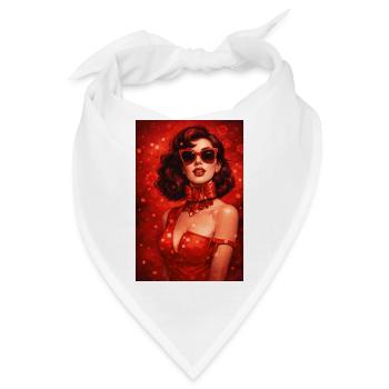Karmesinrotes Pinup Rotes Satin Glam - Bandana - Weiß - Vorne