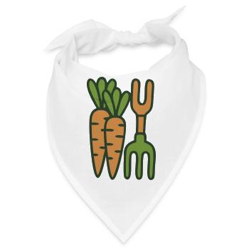 Karotten Mistgabel Grafik - Bandana - Weiß - Vorne