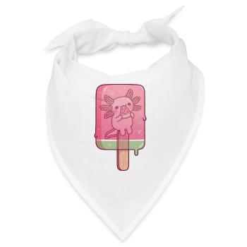 Niedlicher Axolotl eingefroren in Wassermelonen-Eislolly - Bandana - Weiß - Vorne