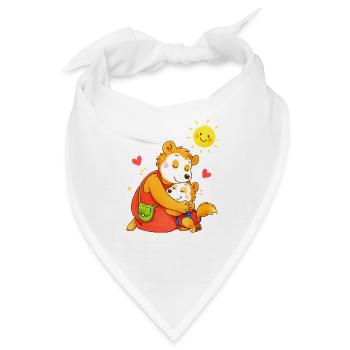 Kuschelhund Mutterliebe im Sonnenschein - Bandana - Weiß - Vorne