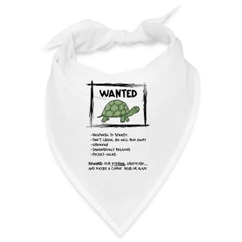 Wanted Schildkröte – Lustiges Tiermotiv - Bandana - Weiß - Vorne