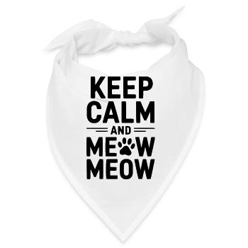 Bleib ruhig und miau miau miau - Bandana - Weiß - Vorne
