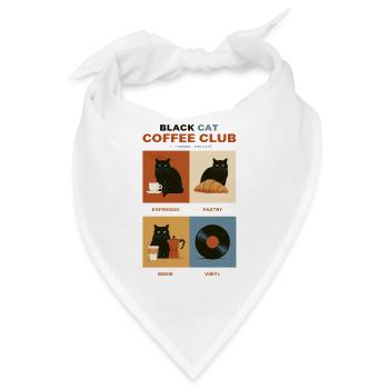 Black Cat Coffee Club Panels - Bandana - Weiß - Vorne