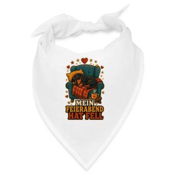 Mein Feierabend hat Fell - Bandana - Weiß - Vorne