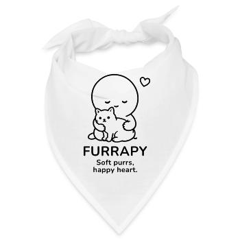 Furrapy – Soft Purrs | Happy Heart Cat Lover - Bandana - Weiß - Vorne