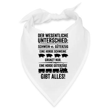 Güterzug VS Schweinehorde - Bandana - Weiß - Vorne
