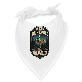 Mein Ruhepuls braucht Wald - Bandana - Weiß - Vorne