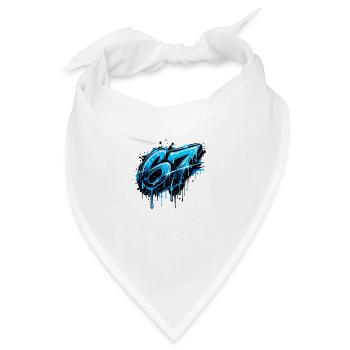 67 Neon Graffiti Blues - Bandana - Weiß - Vorne
