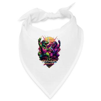 Techno Dinos – Bass aus der Urzeit - Bandana - Weiß - Vorne