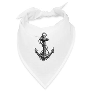 Ankerskizze-Nautische Grafik - Bandana - Weiß - Vorne