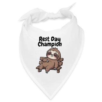 Ruhetag-Champion Faultier - Bandana - Weiß - Vorne