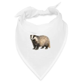 Aquarell-Badger Illustration - Bandana - Weiß - Vorne