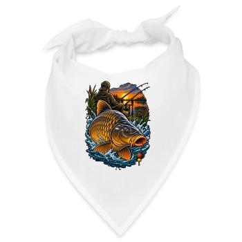 Abendangeln mit Goldkarpfen - Bandana - Weiß - Vorne