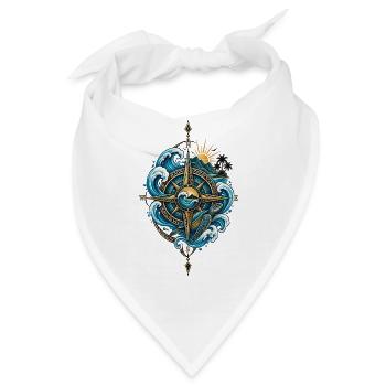 Polynesischer Kompass – Ozeangeist & Reisen - Bandana - Weiß - Vorne