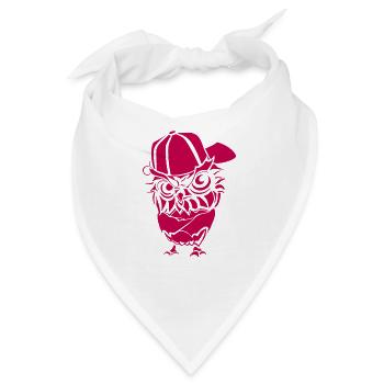 Hip Hopper Eule - Bandana - Weiß - Vorne