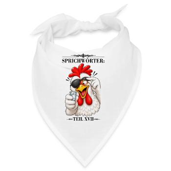 Sprichwort Blindes Huhn findet mal ein Korn - Bandana - Weiß - Vorne