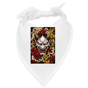 Hannya Maske - Bandana - Weiß - Vorne