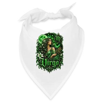 Grüne Jungfrau Mondgöttin - Bandana - Weiß - Vorne