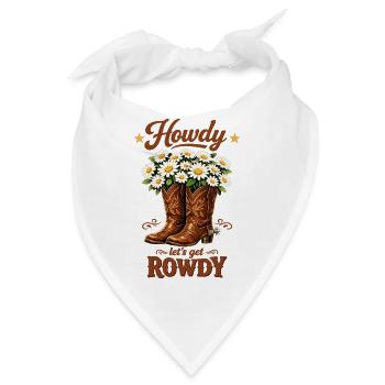 JGA Girl Cowboy Howdy Team Braut Western T-Shirt - Bandana - Weiß - Vorne