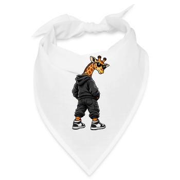 Gangster Giraffe im lässigen Streetwear Look - Bandana - Weiß - Vorne