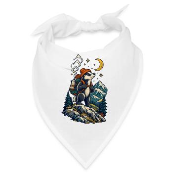 Monddachs auf Bergwanderung - Bandana - Weiß - Vorne