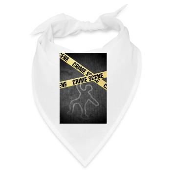 Eine Umriss einer Person auf einer Straße. Mord? - Bandana - Weiß - Vorne