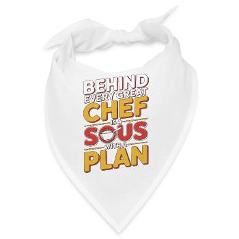 Sous Chef Behind Every Great Chef Is Culinary Arts - Bandana - Weiß - Vorne