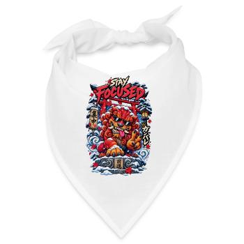 Stay Focused Drachen mit Tor und Schnee - Bandana - Weiß - Vorne