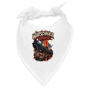 Warschauer Straße Berlin – Urbanes Kiezmotiv - Bandana - Weiß - Vorne