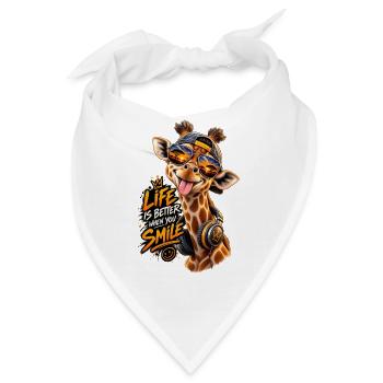 Giraffe mit Sonnenuntergang-Smile - Bandana - Weiß - Vorne
