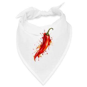 Chili Splash Kunstmotiv - Bandana - Weiß - Vorne