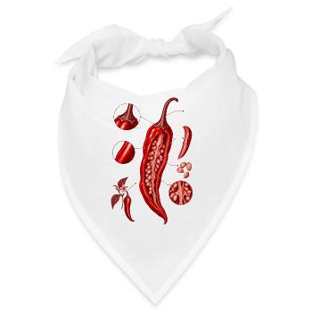 Anatomische Chili-Illustration in Rot - Bandana - Weiß - Vorne