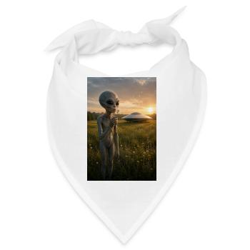 Außerirdischer Besucher im Löwenzahnfeld - Bandana - Weiß - Vorne
