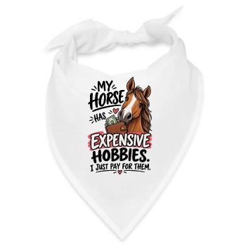 Horse Owner Expensive Hobbies - Bandana - Weiß - Vorne